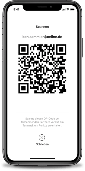 Einfach über die Mankido App mit dem QR-Code einchecken und Punkte sammeln.